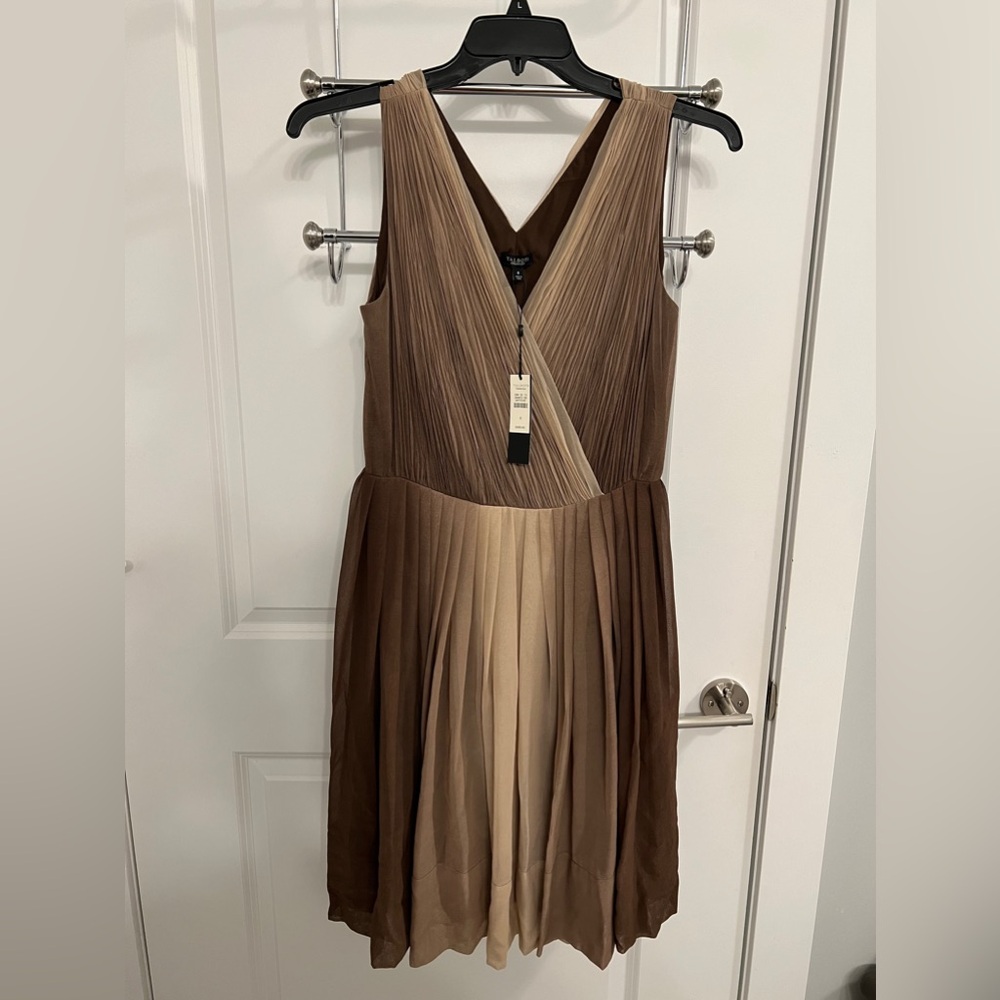 NWT Talbots Two-Toned Dress in neutral beiges/browns.